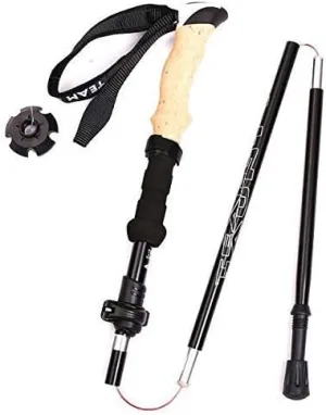 Adjustable Telescopic Folding Trekking Poles Walking Sticks, Ergonomic Handle for Hiking Trekking Camping Climbing Traveling, 2Pcs, Black