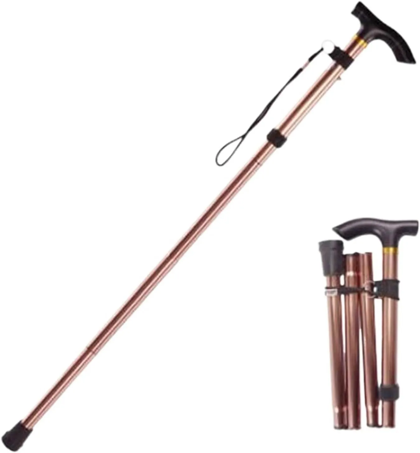 Adjustable Telescopic Walking Stick Baton Hiking Trekking Poles Aluminum Alloy Folding Cane Crutches Pole Elderly People