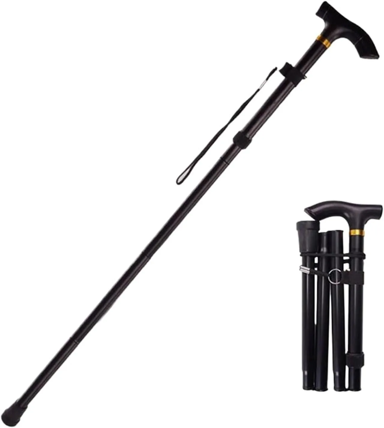 Adjustable Telescopic Walking Stick Baton Hiking Trekking Poles Aluminum Alloy Folding Cane Crutches Pole Elderly People