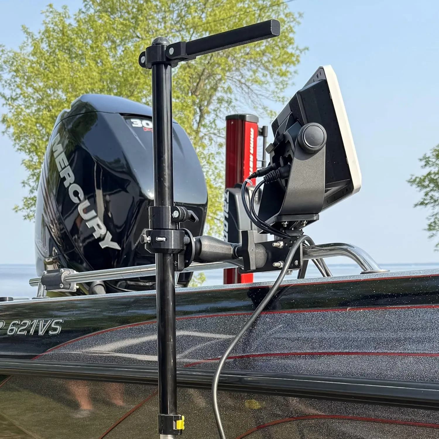Adjustable Transducer Pole for Garmin Livescope LVS34 or LVS62, 30"-60" Telescoping, Durable RAM Boat Mount Adapter (RAM Mount, LVS34 / LVS62)