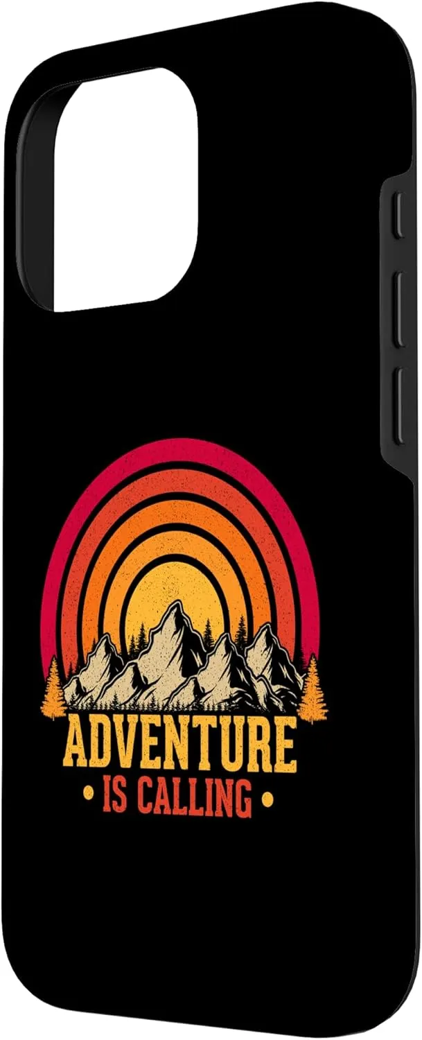 Adventure Is Calling, Camping Mountains Hiking Wilderness Case for iPhone 16 Pro