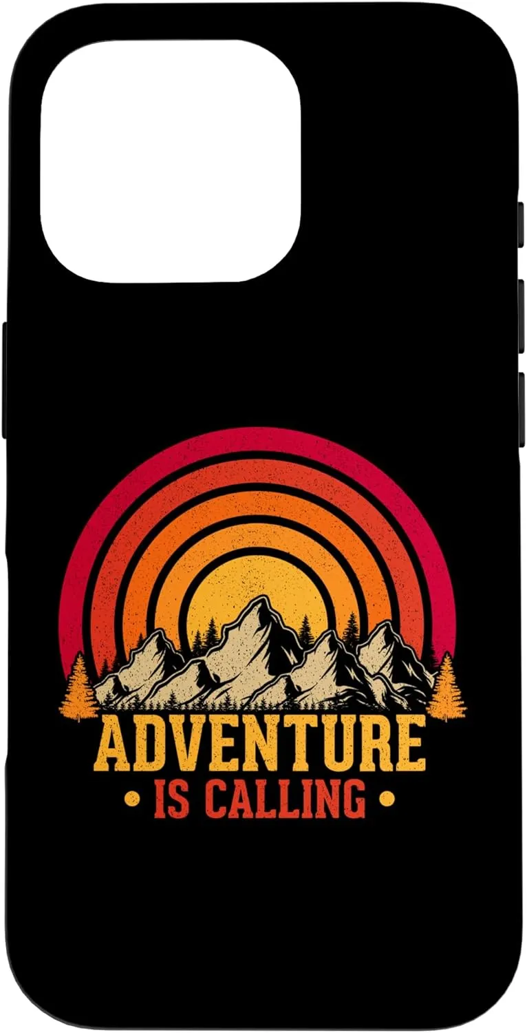 Adventure Is Calling, Camping Mountains Hiking Wilderness Case for iPhone 16 Pro