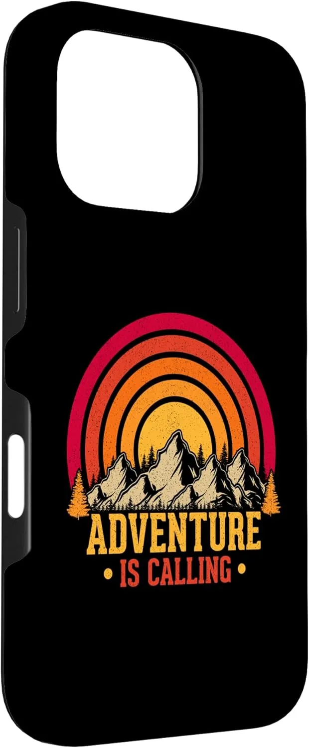 Adventure Is Calling, Camping Mountains Hiking Wilderness Case for iPhone 16 Pro