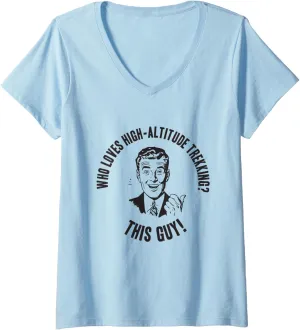 Adventure - Who Loves High-Altitude Trekking? This Guy! V-Neck T-Shirt