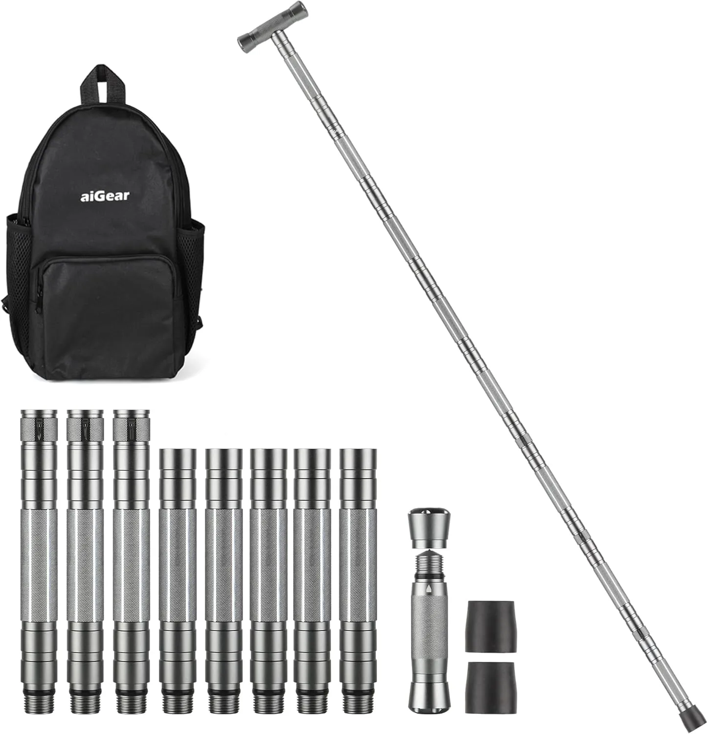 aiGear Tactical Walking Staff - Trekking Poles Outdoor Hiking Stick for Survival Camping Hiking