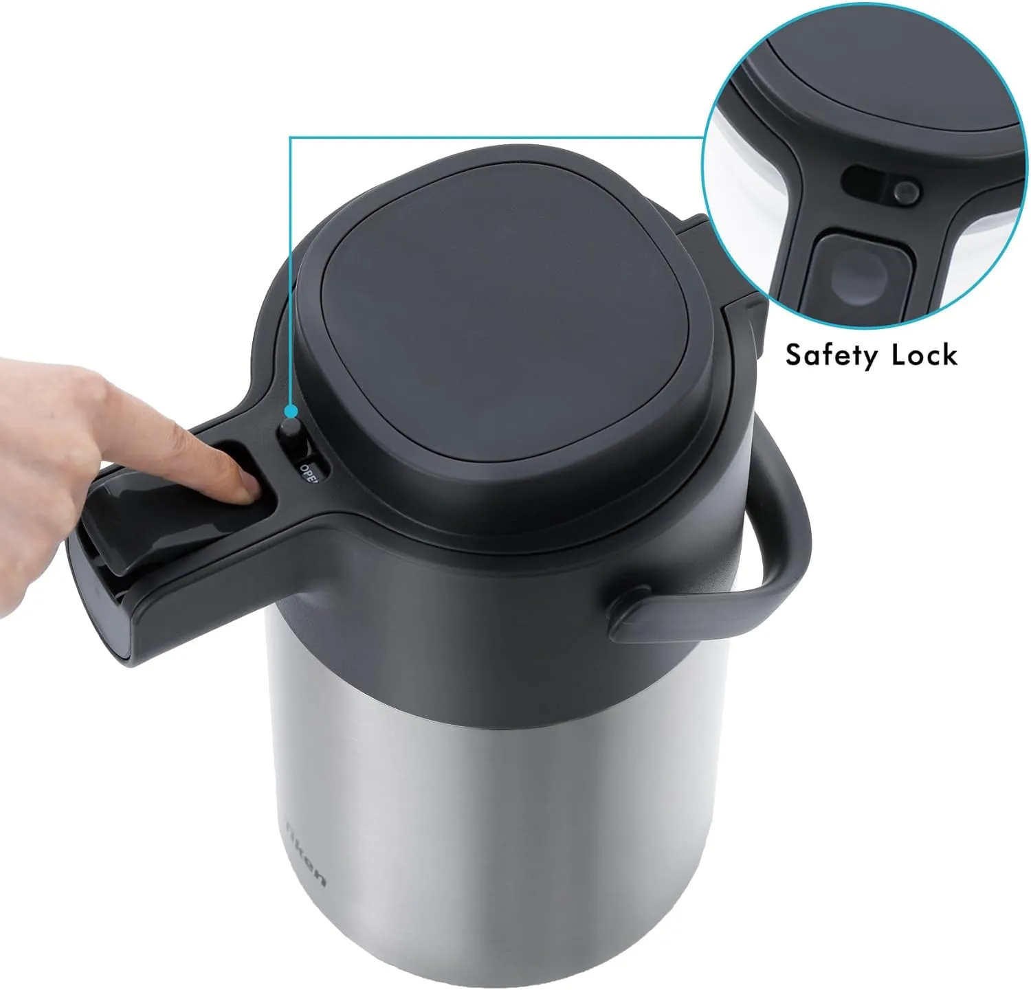Airpot Coffee Dispenser with Pump - Coffee Carafes for Keeping Hot - Beverage Dispenser - 135oz/4L Thermal Coffee Carafe for Hot Liquids - Stainless Steel Insulated Coffee Thermos Carafe
