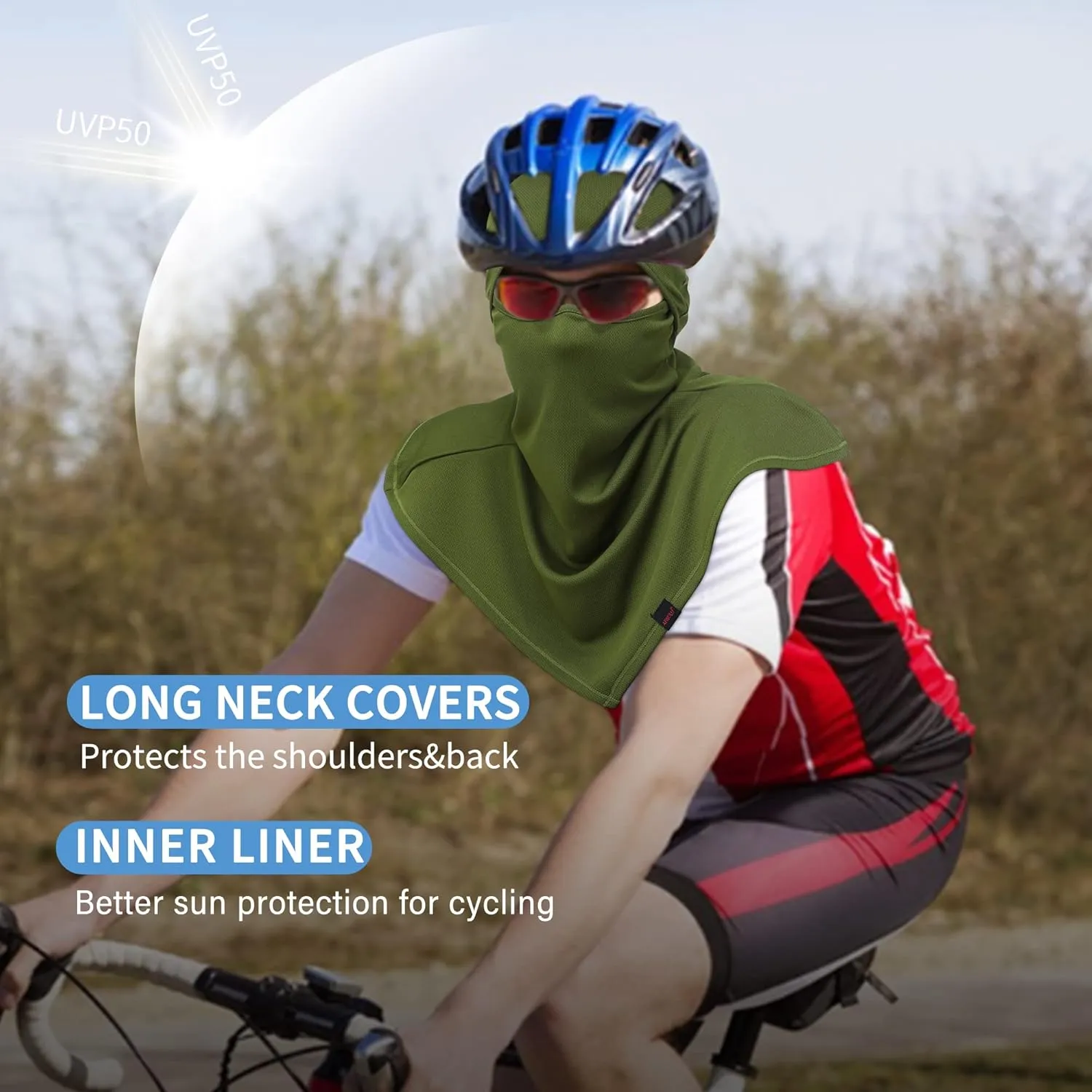 AIWOLU Balaclava Full Face Mask Summer for Sun Protection Breathable Long Neck Covers for Men Women Cycling Fishing…