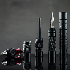 All-in-One Tactical Survival Multitool with Lighter, Fishing Tool, Glass Breaker, Whistle, and Blade