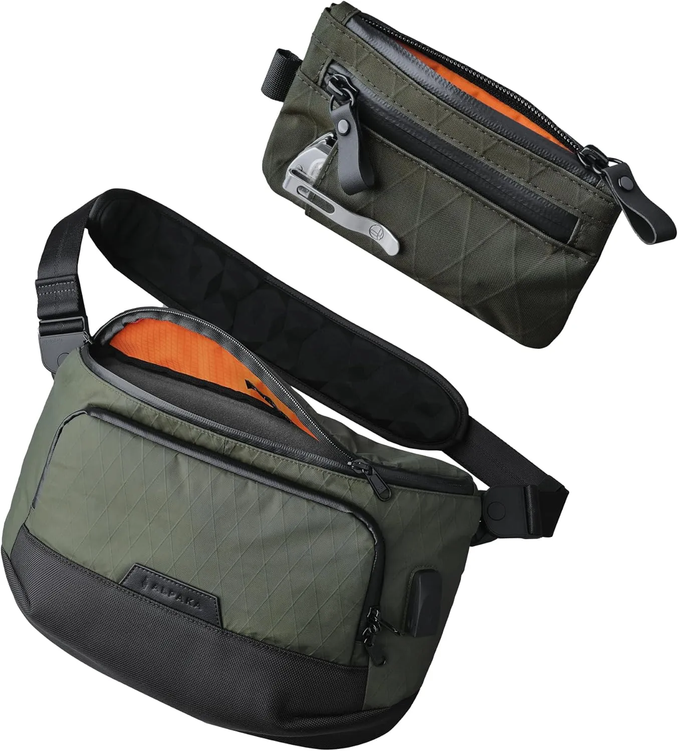ALPAKA Bravo Sling Max and Zip Pouch Pro,10L RFID-Blocking Sling Laptop Bag for Men with Maglockz Buckle,Slim Zipper Wallet with RFID Blocking, ID Card Holder, YKK Zippers Multi-tool Slot