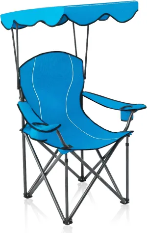 ALPHA CAMP Camp Chairs with Shade Canopy Chair Folding Camping Recliner Support 350 LBS