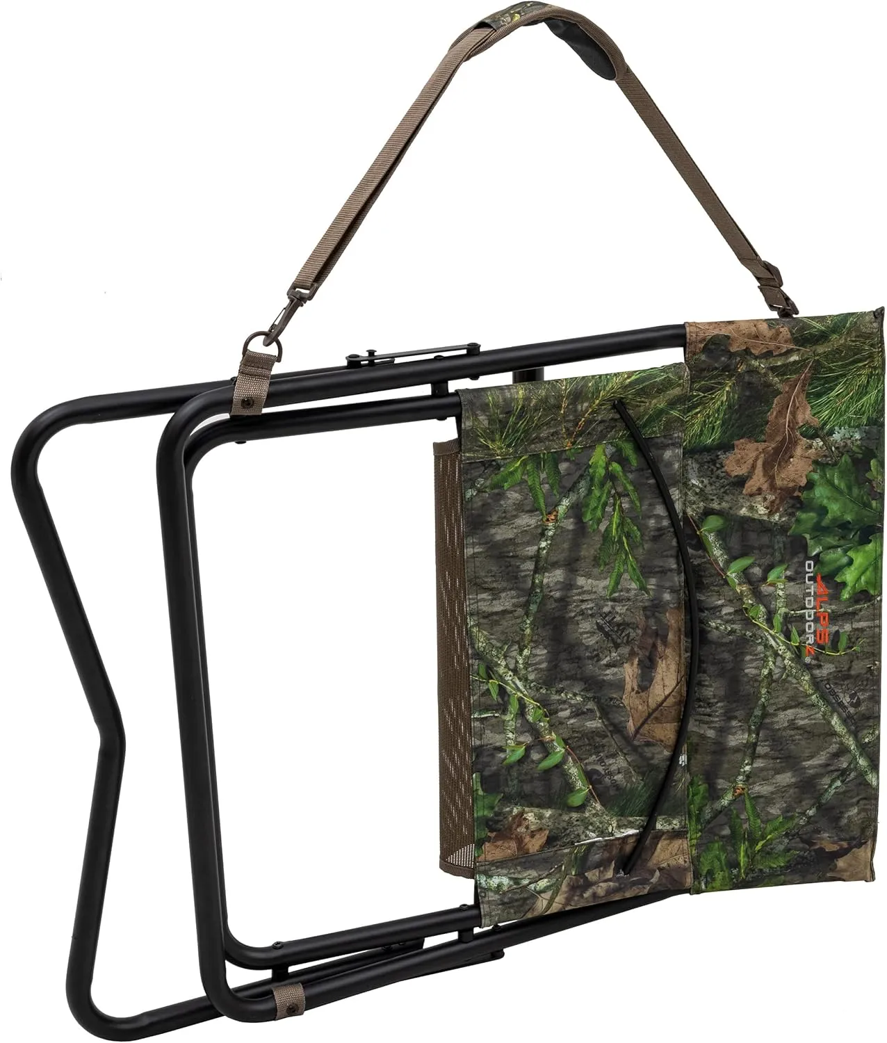 ALPS OutdoorZ Turkey Hunting Chair with Foldable Low Profile Design, Mossy Oak Obsession Camo, Durable Steel Frame, and Padded Shoulder Carry Strap