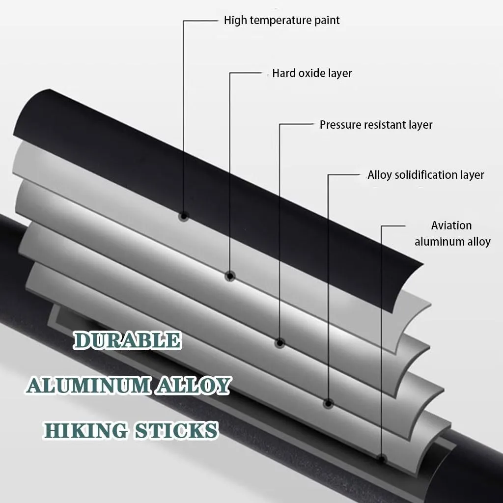 Aluminum Alloy Telescopic Trekking Pole, Outdoor Ultralight Walking Stick, with Inner Lock Design, for Men/Women/Seniors