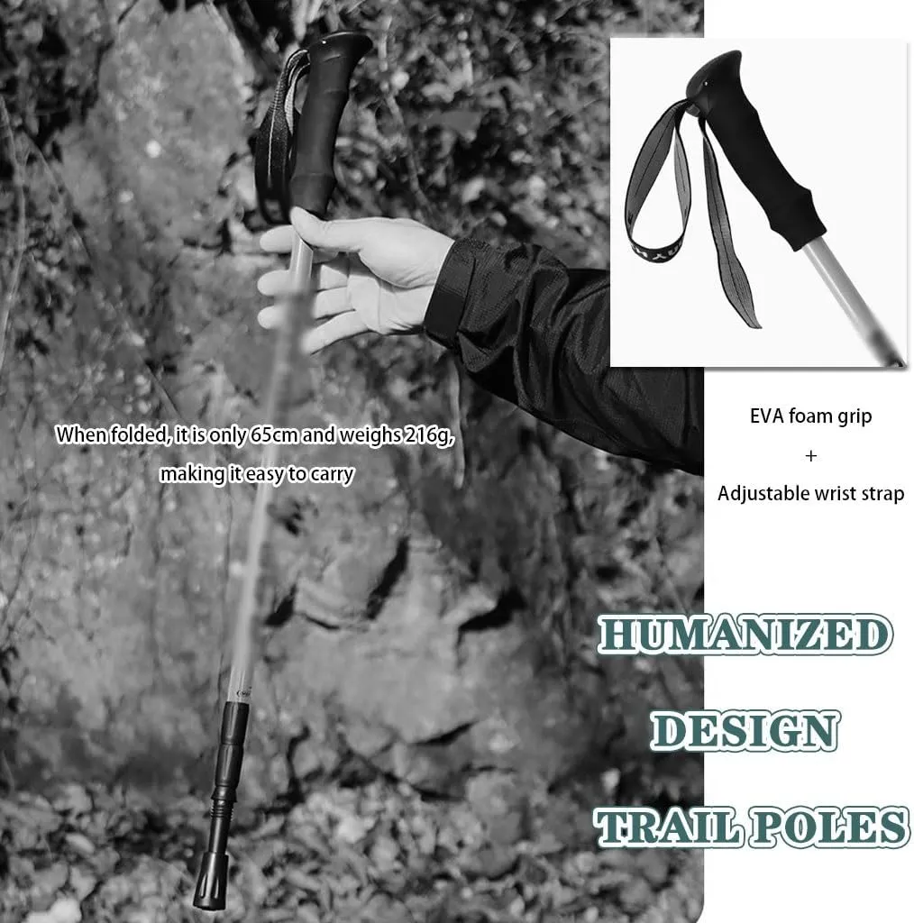 Aluminum Alloy Telescopic Trekking Pole, Outdoor Ultralight Walking Stick, with Inner Lock Design, for Men/Women/Seniors