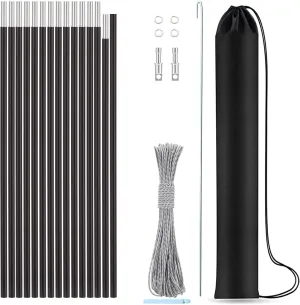 Aluminum Tent Poles Replacement,Pre-Assembled Tent Poles,Fits Both Female and Male Ends,7001 T6 Lightweight Tent Rod Repair Kit for Camping Hiking Backpacking Tent (20ft 0.4in)