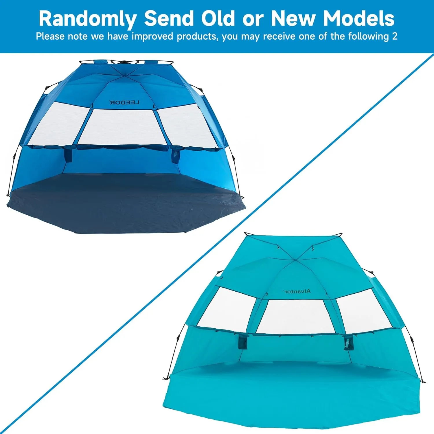 Alvantor Beach Tent Beach Umbrella Outdoor Sun Shelter Cabana Automatic Pop Up UPF 50  Sun Shade Portable Camping Hiking Canopy Easy Setup Windproof Randomly Send Old or New Model