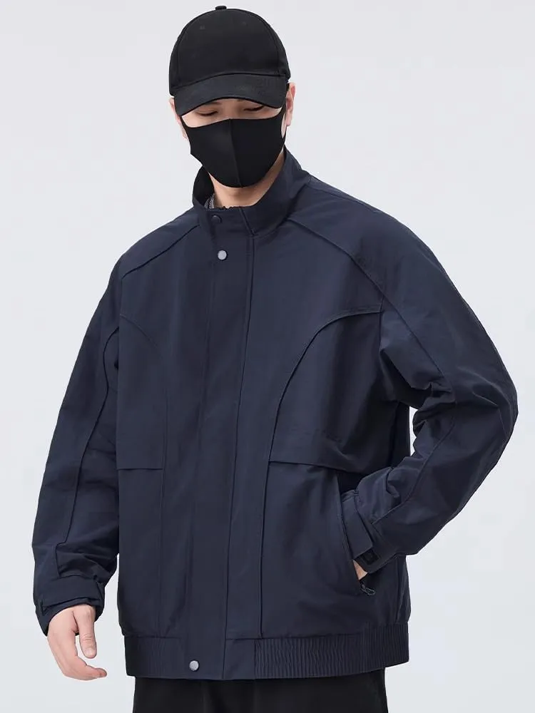 American retro lapel Coat men's spring loose casual aviator jacket