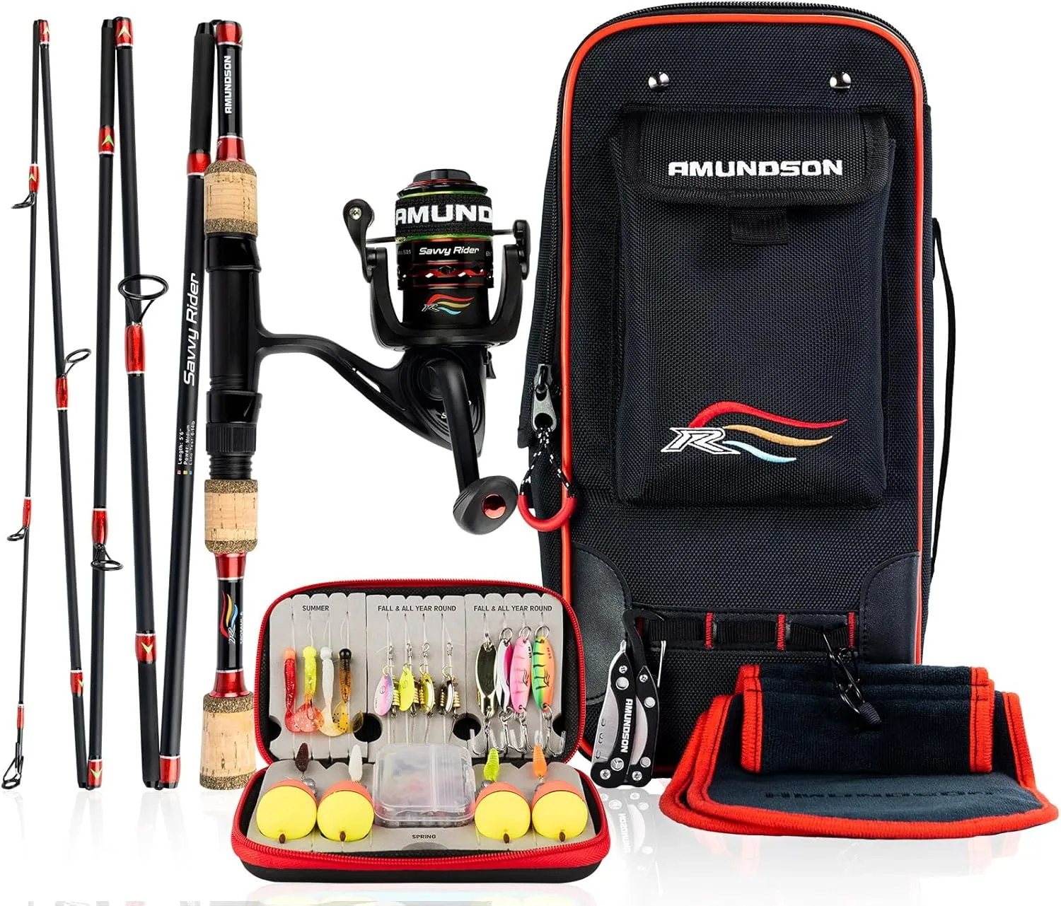 Amundson Savvy Rider Backpacker All-in-One Fishing Combo