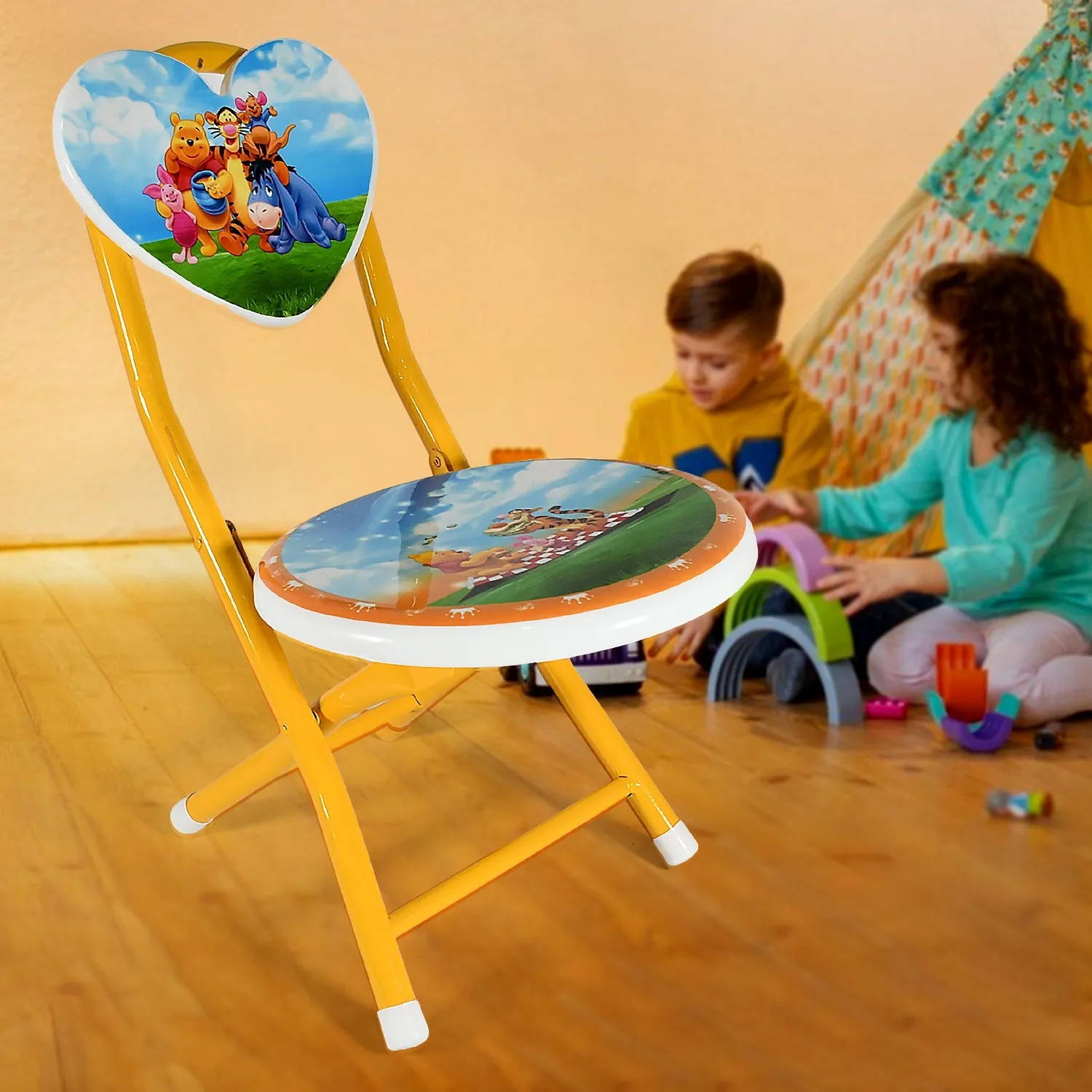and (1 Playrooms, Heart Schools, Shape Kids Printed Kids Chair Daycares, Pc) Mega sale Cartoon / for Camping Seamless Foldable Metal Fibre Chair Chair Picnic and Beach Folding Children Body Home.