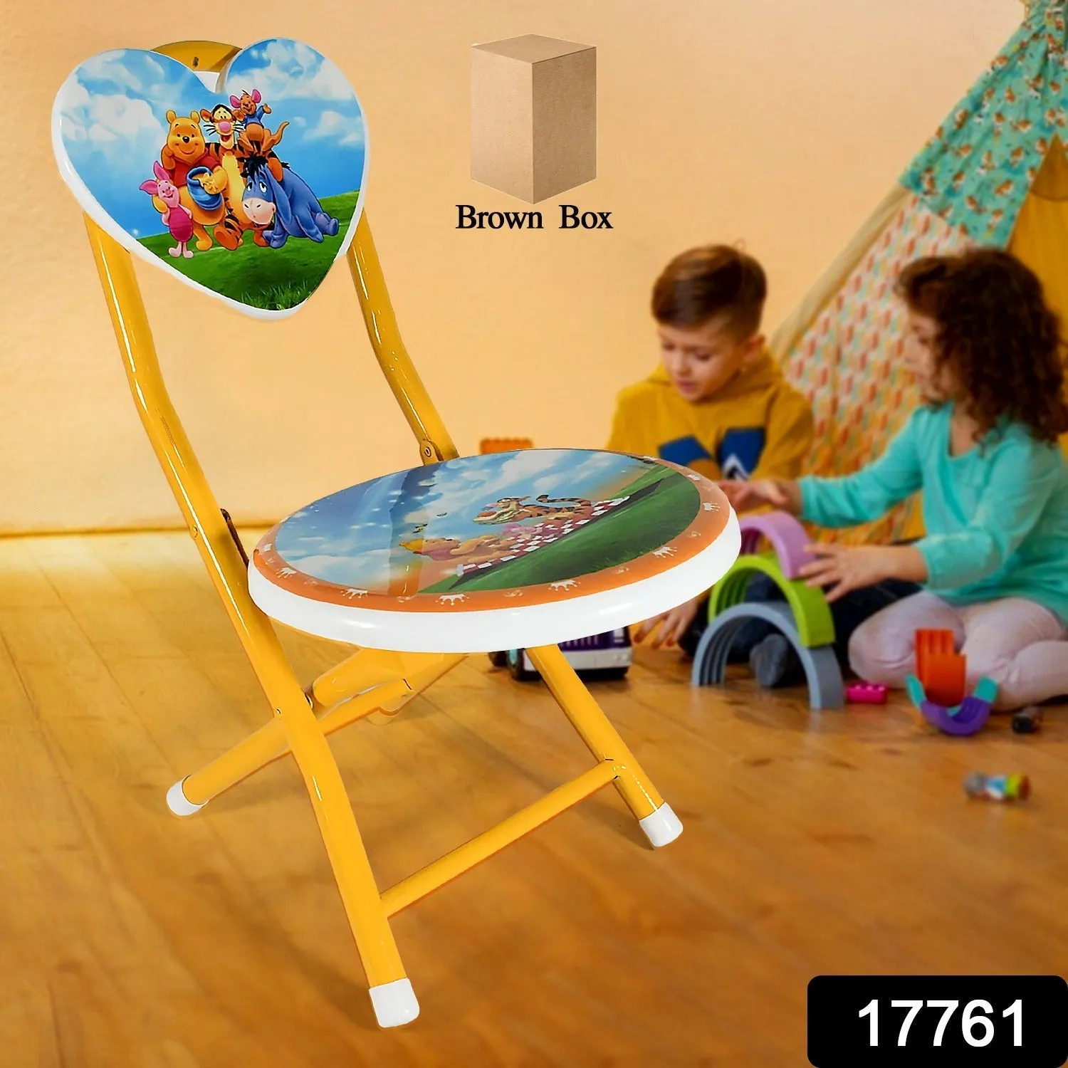 and (1 Playrooms, Heart Schools, Shape Kids Printed Kids Chair Daycares, Pc) Mega sale Cartoon / for Camping Seamless Foldable Metal Fibre Chair Chair Picnic and Beach Folding Children Body Home.