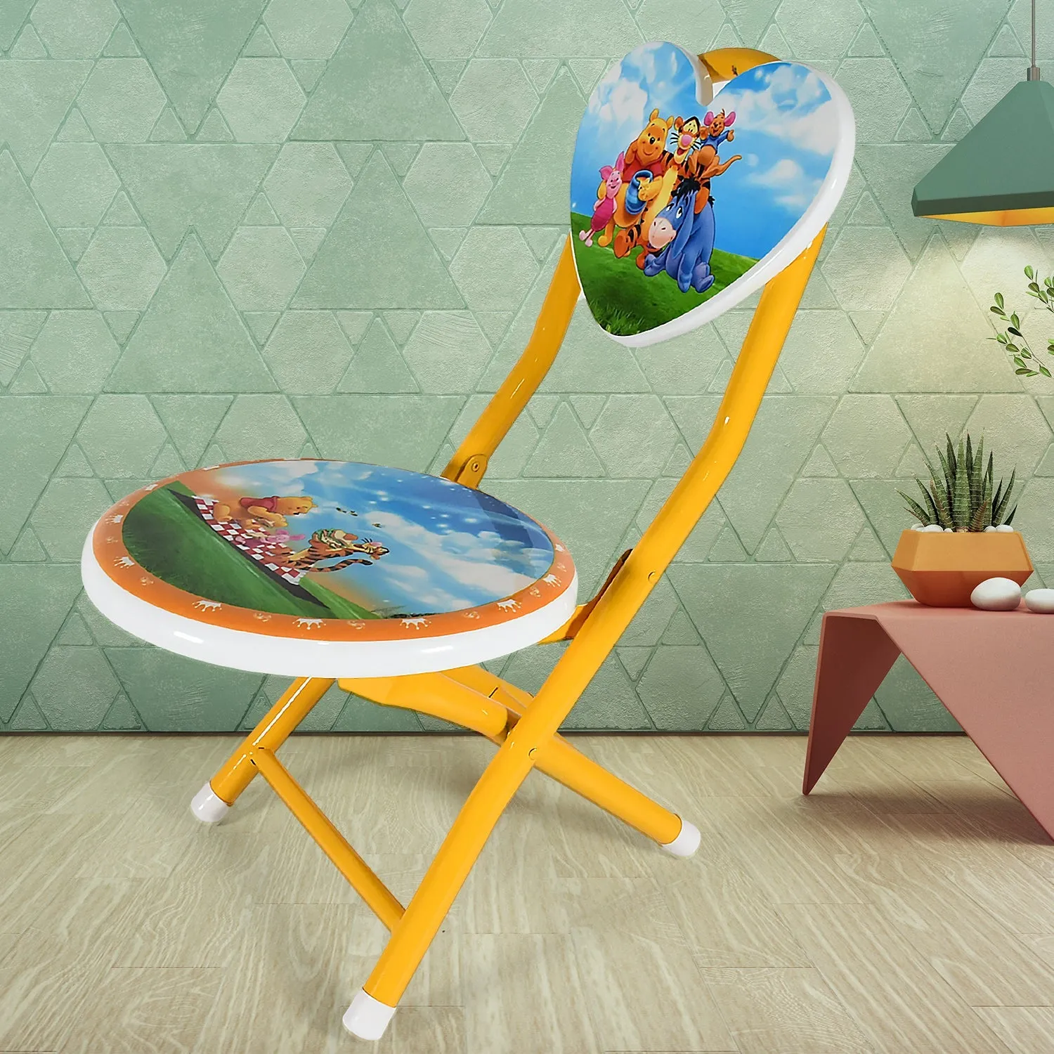 and (1 Playrooms, Heart Schools, Shape Kids Printed Kids Chair Daycares, Pc) Mega sale Cartoon / for Camping Seamless Foldable Metal Fibre Chair Chair Picnic and Beach Folding Children Body Home.