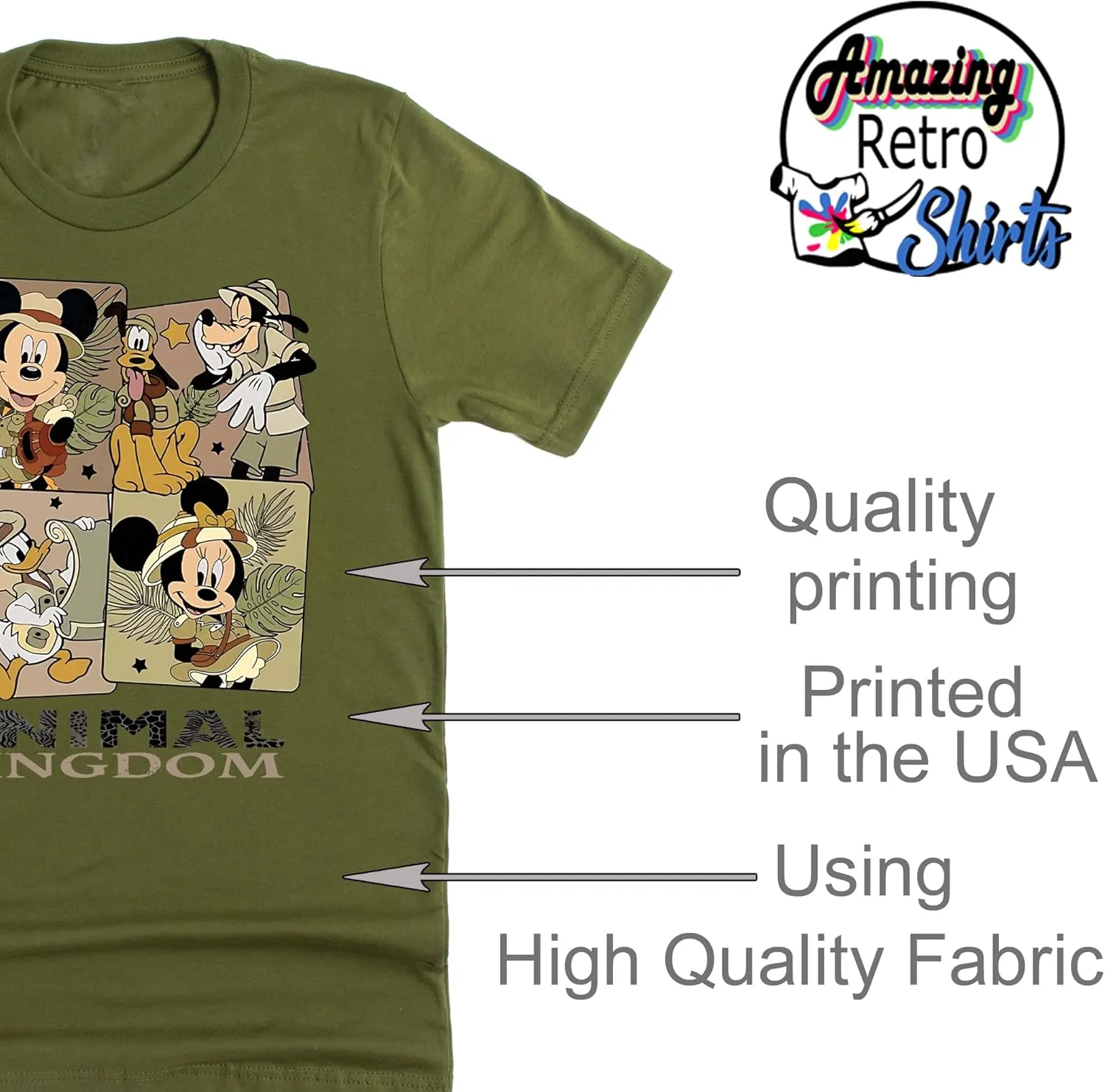 Animal Kingdom Safari Mickey and Friends Vacation Shirt Casual Unisex Short Sleeve