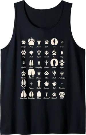 Animal Track s Common Animals & Wildlife Tracks Tank Top