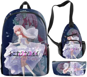 Anime Tonikawa Kawaii Backpack Tonikawa Kawaii Cosplay Daypack Rucksack Mochila 3 Pieces Girls (7)