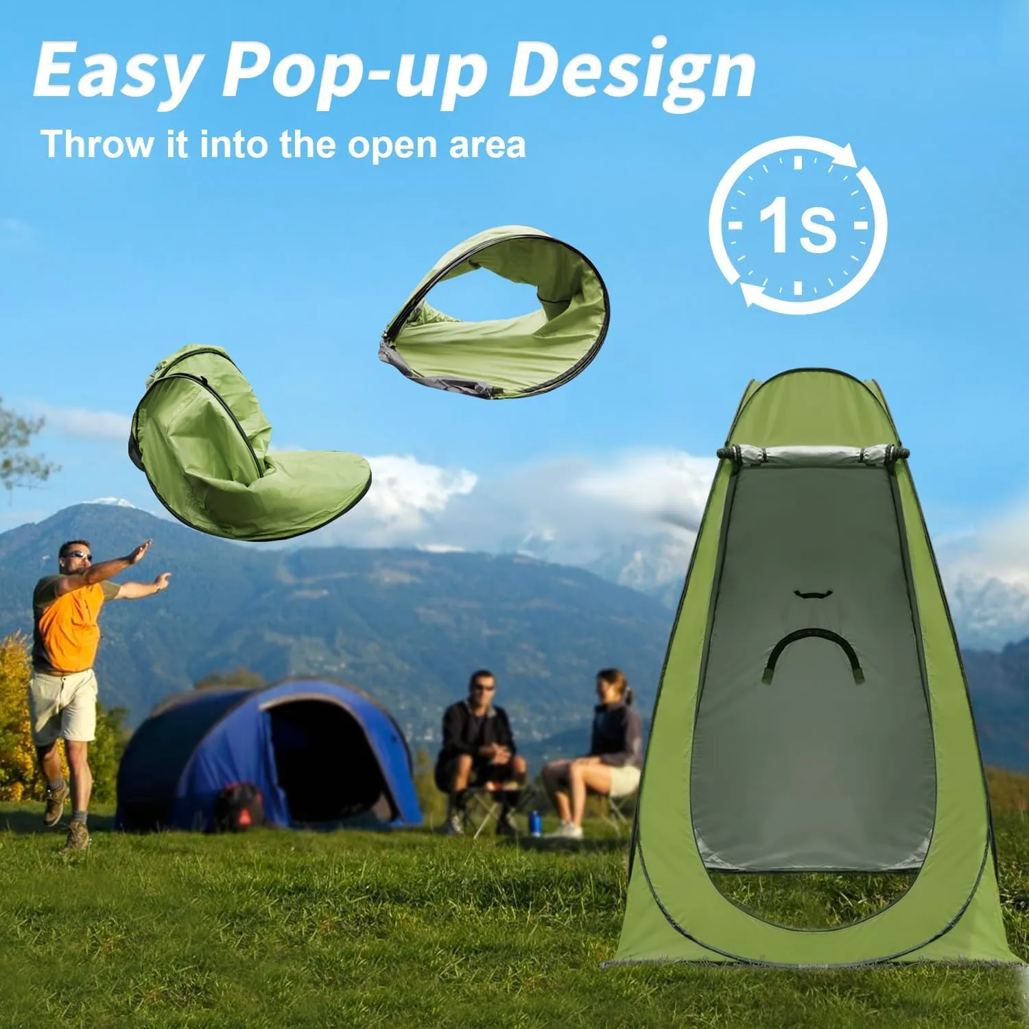 Anngrowy Pop Up Privacy Shower Tent - Portable Outdoor Camping Bathroom Toilet Changing Dressing Room - UPF40  Waterproof