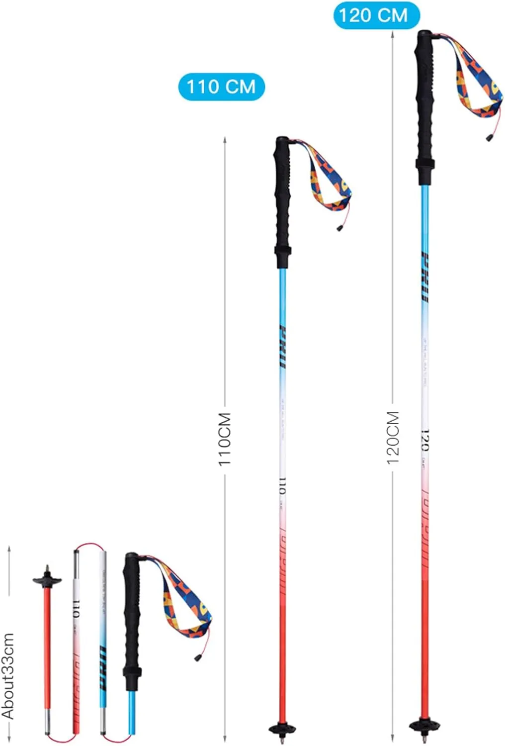 AONIJIE Trail Running Poles 2 Pcs Outdoor Trekking Poles Foldable Aluminum Alloy Sticks Quick Lock Ultralight for Camping Hiking Mountaining Marathon