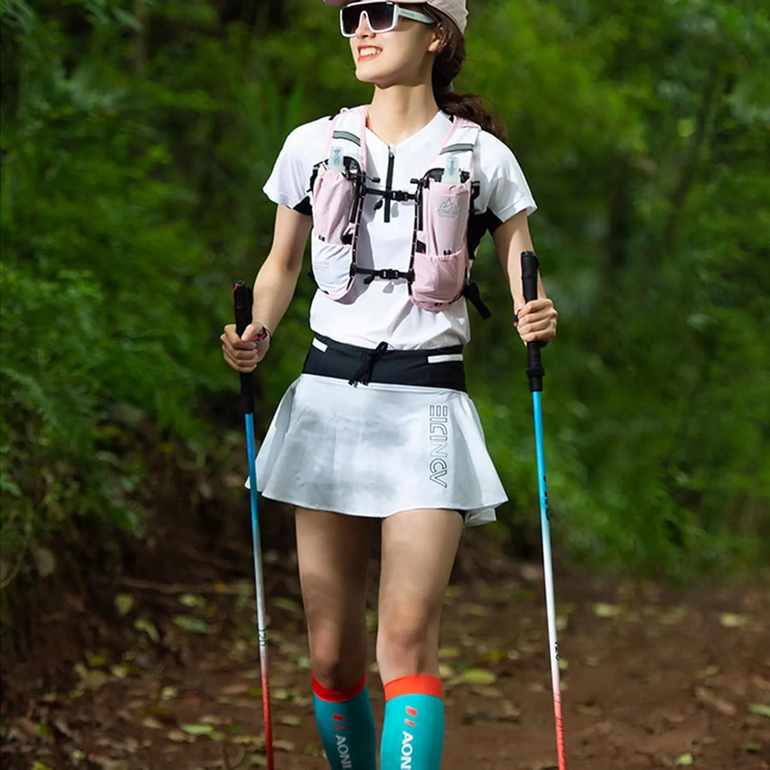 AONIJIE Trail Running Poles 2 Pcs Outdoor Trekking Poles Foldable Aluminum Alloy Sticks Quick Lock Ultralight for Camping Hiking Mountaining Marathon