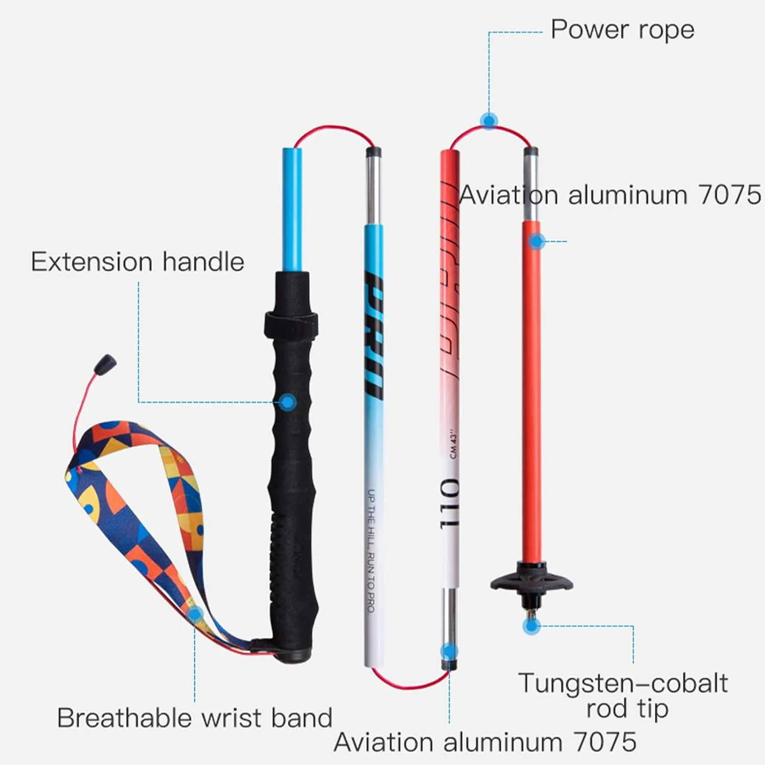 AONIJIE Trail Running Poles 2 Pcs Outdoor Trekking Poles Foldable Aluminum Alloy Sticks Quick Lock Ultralight for Camping Hiking Mountaining Marathon