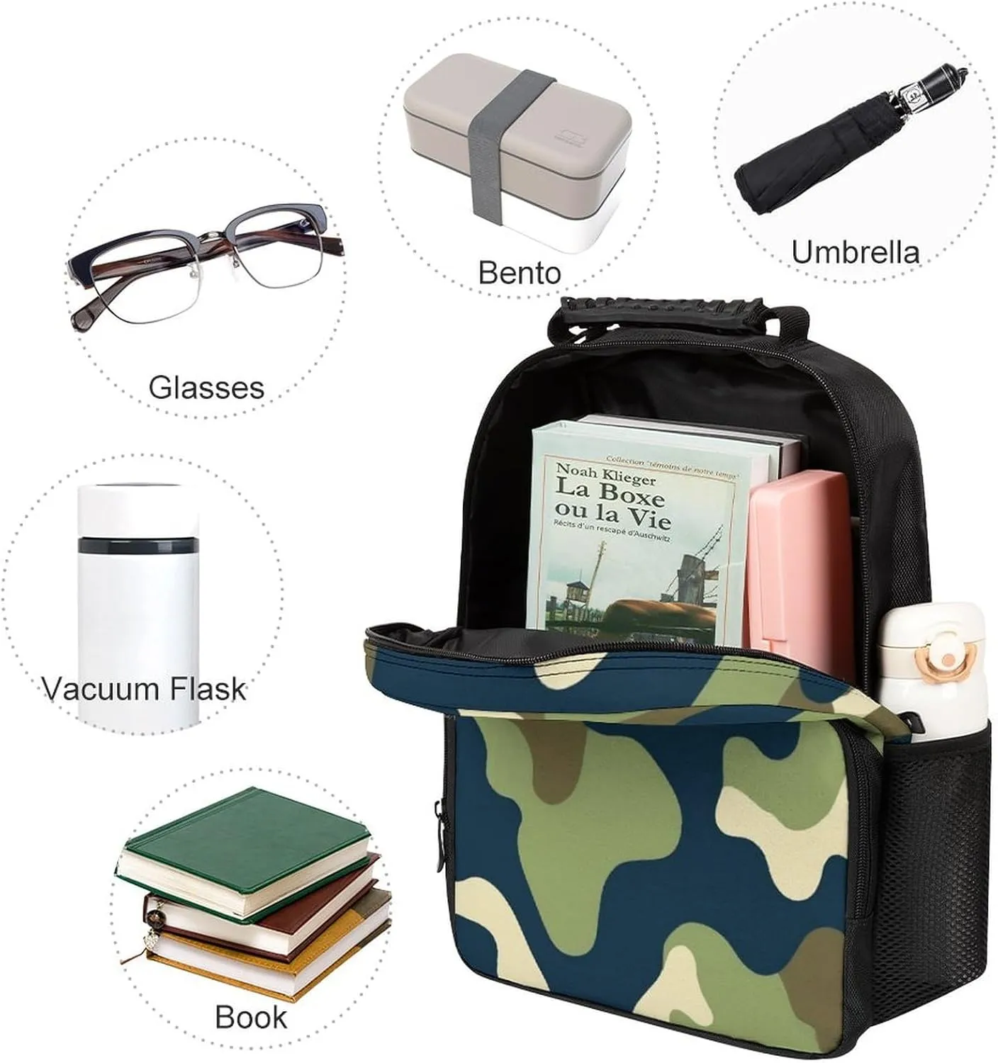Army Green Camouflage Vietnam Tiger Stripe Camo Rucksacks Lightweight Multipurpose Anti-Theft Shoulder Bag Big Capacity Laptop Book Bag Rucksack With Padded Straps