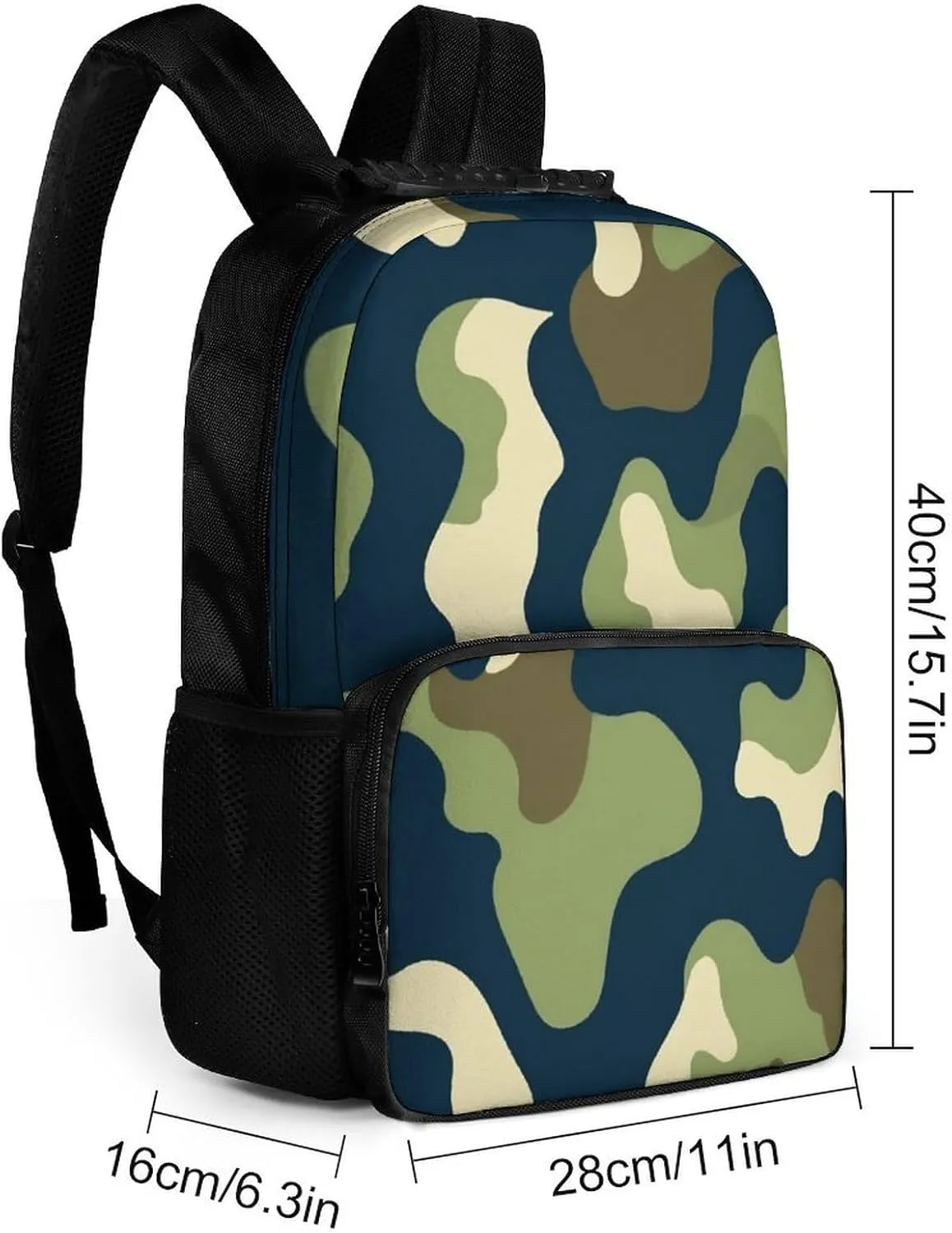 Army Green Camouflage Vietnam Tiger Stripe Camo Rucksacks Lightweight Multipurpose Anti-Theft Shoulder Bag Big Capacity Laptop Book Bag Rucksack With Padded Straps