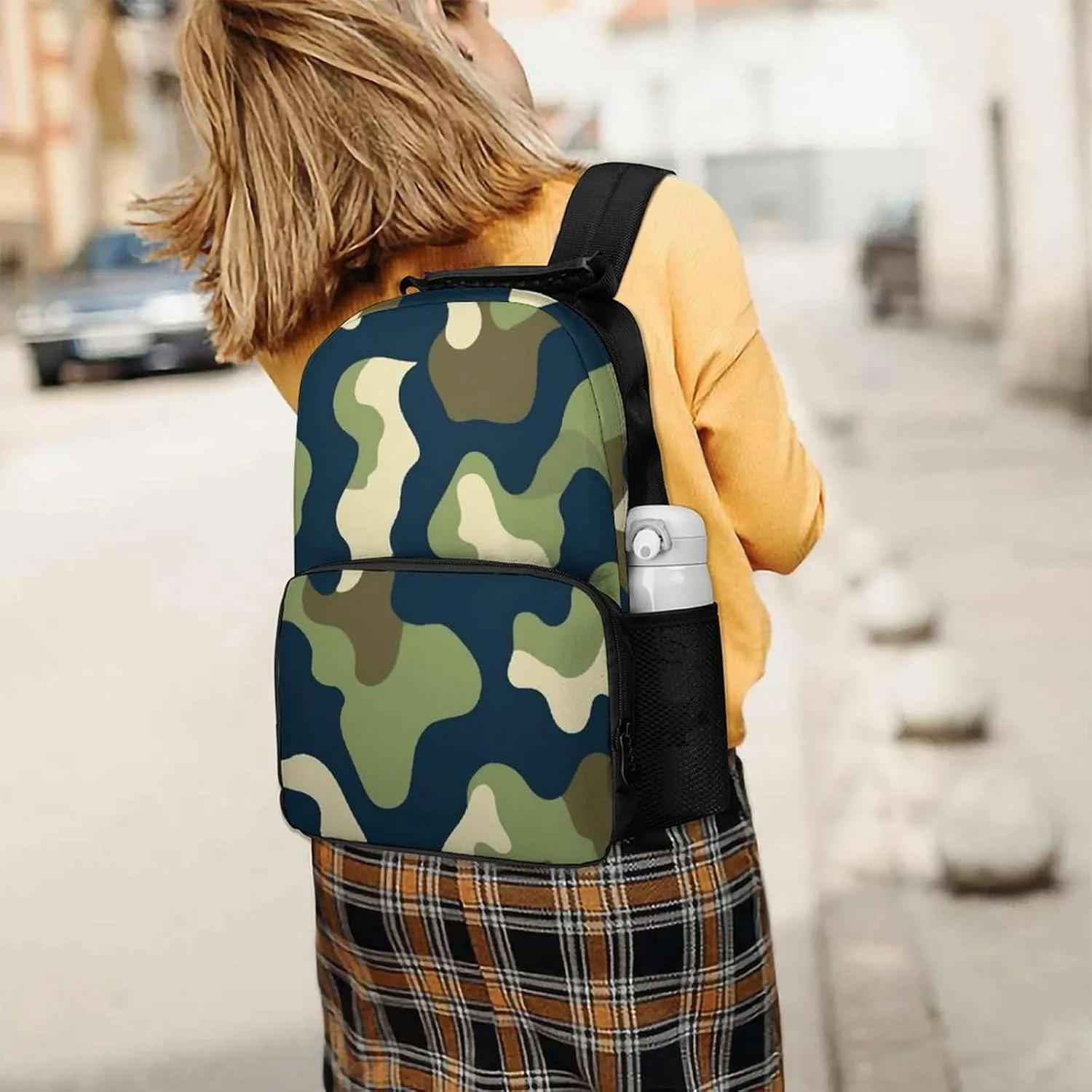Army Green Camouflage Vietnam Tiger Stripe Camo Rucksacks Lightweight Multipurpose Anti-Theft Shoulder Bag Big Capacity Laptop Book Bag Rucksack With Padded Straps