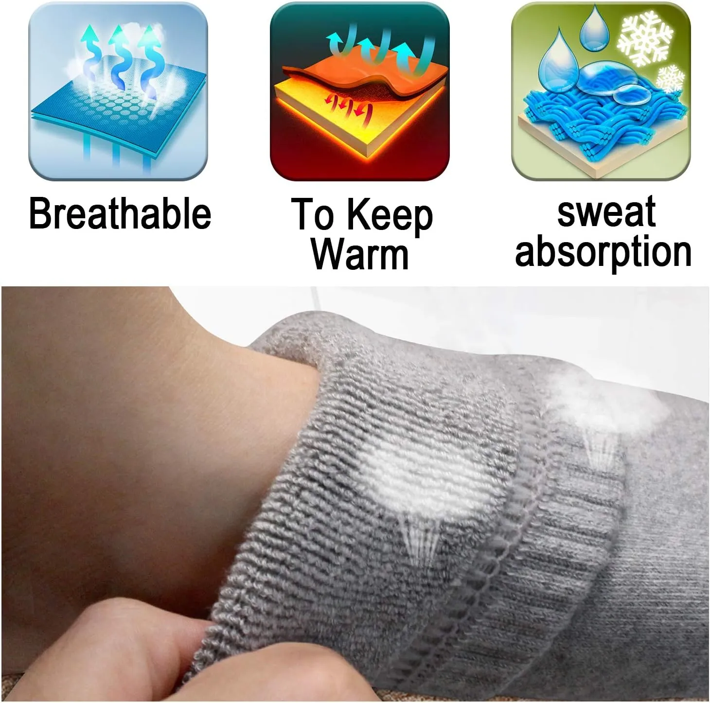 Autocastle Electric Battery Heated Socks Rechargeable Battery Powered Heating Sox Cold Weather Heat Socks for Men Women Outdoor Ride Camp Hike Warm Winter Socks Motorcycle Ski Thermo Foot Warmer Socks