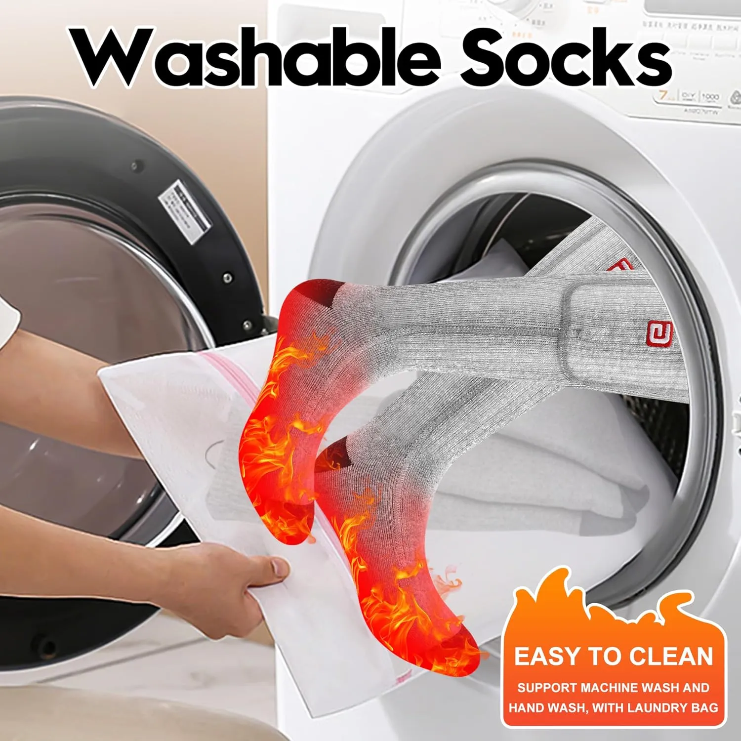 Autocastle Electric Battery Heated Socks Rechargeable Battery Powered Heating Sox Cold Weather Heat Socks for Men Women Outdoor Ride Camp Hike Warm Winter Socks Motorcycle Ski Thermo Foot Warmer Socks