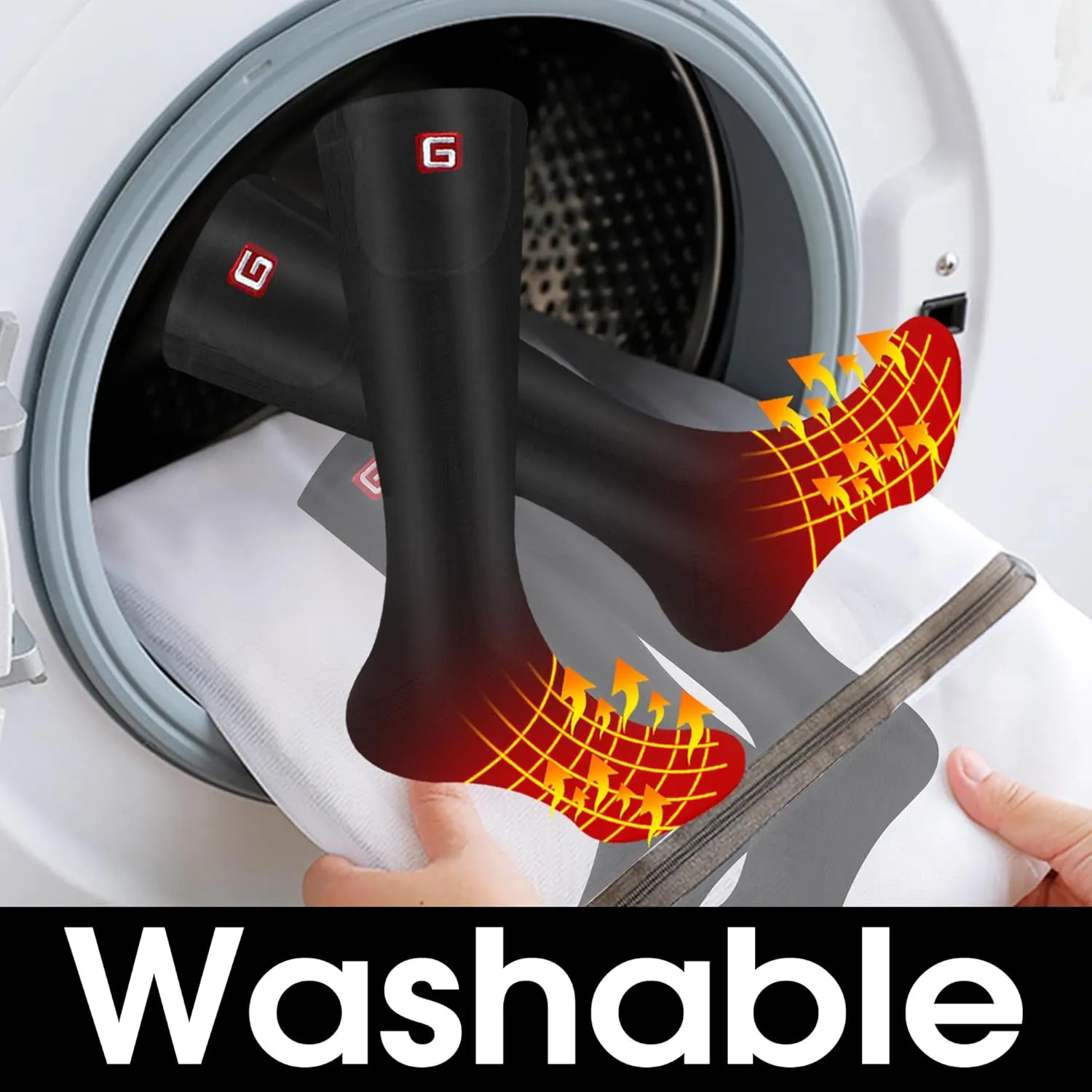 Autocastle Electric Battery Heated Socks Rechargeable Battery Powered Heating Sox Cold Weather Heat Socks for Men Women Outdoor Ride Camp Hike Warm Winter Socks Motorcycle Ski Thermo Foot Warmer Socks