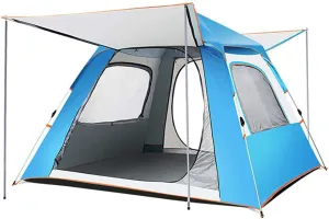 Automatic Dome Tent Canopy, Instant Pop Up Waterproof Tent, 3-8 Person Family Camping Tent for Camping Hiking Travel Outdoor Activities (Green a Width 210cm) (Blue Width 210cm)