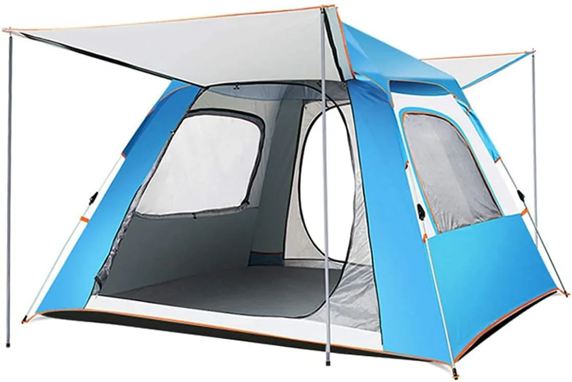 Automatic Dome Tent Canopy, Instant Pop Up Waterproof Tent, 3-8 Person Family Camping Tent for Camping Hiking Travel Outdoor Activities (Green a Width 210cm) (Blue Width 210cm)