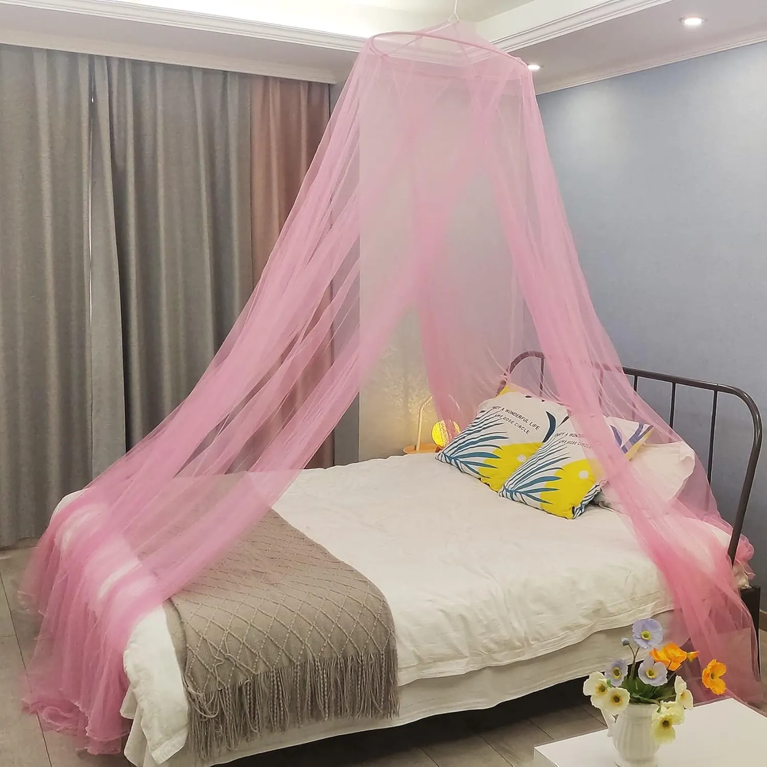 Aventik EDSRDLUZ 400 Fine Meshes Luxury Mosquito Net for Queen to King-Sized Beds, 2 Side Openings, Insect Bug Protection Bed Canopy Ideal for Home Travel, Free Bag, Hanging Kit for Easy Setup