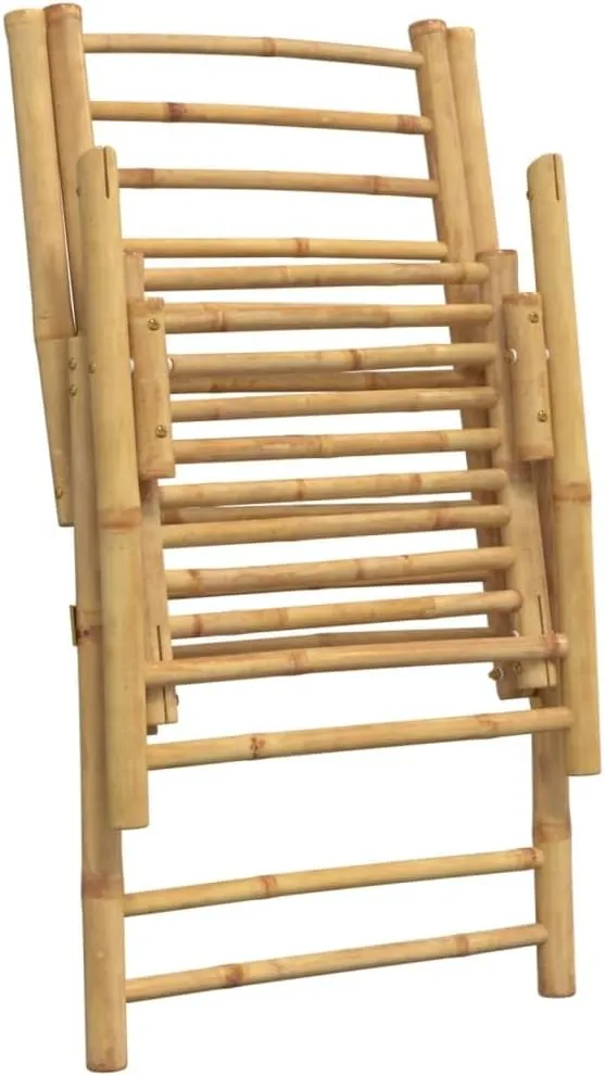Backyard Chairs Beach Chair Outdoor Chairs Kitchen Chairs - 4 Piece Folding Patio Reclining Chairs with Dark Gray Cushions Bamboo for Beaches Outside Terrace Park
