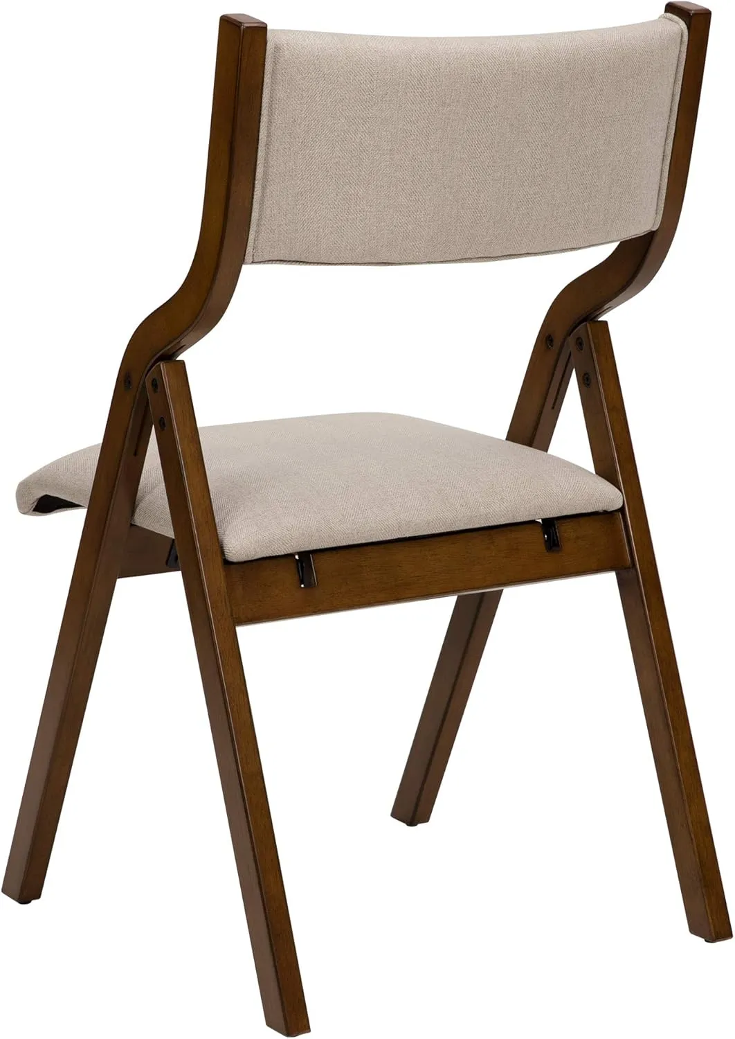 Ball & Cast Modern Folding Chairs Folding Dining Room Chairs Set of 2, 18" Seat Height, Taupe