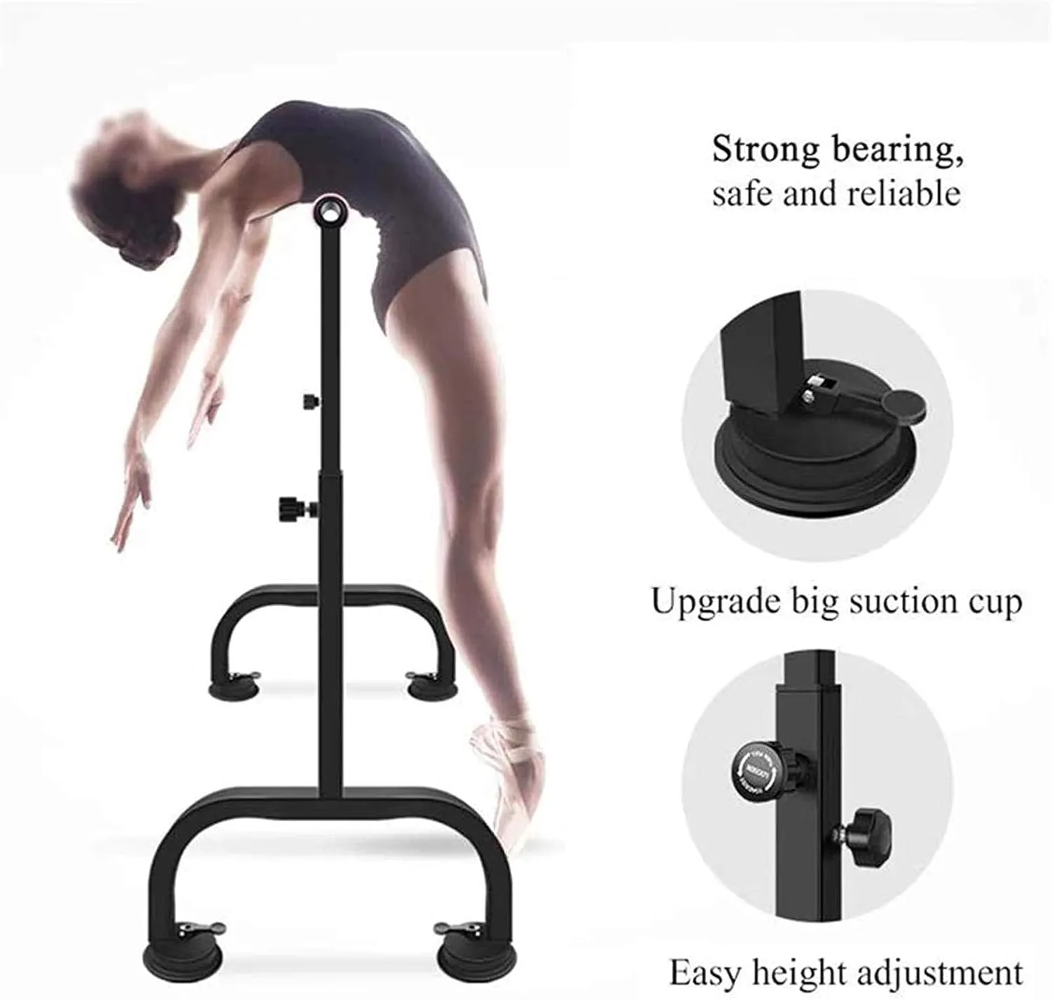 Ballet bar,Adjustable Dance Stick,Ballet Barre Exercise Bar Stick Dance Studio Gym, Mobile Ballet Bar Stable Height Adjustable, Freestanding Dance Pole Barre Ex(Black 3.5M)