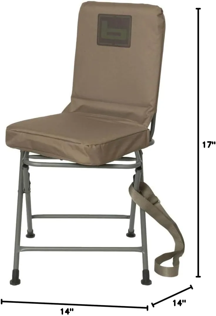 Banded Swivel Blind Chair – 360° Silent Rotation, Adjustable Legs, Padded Seat for Hunting (Marsh Brown, Tall)
