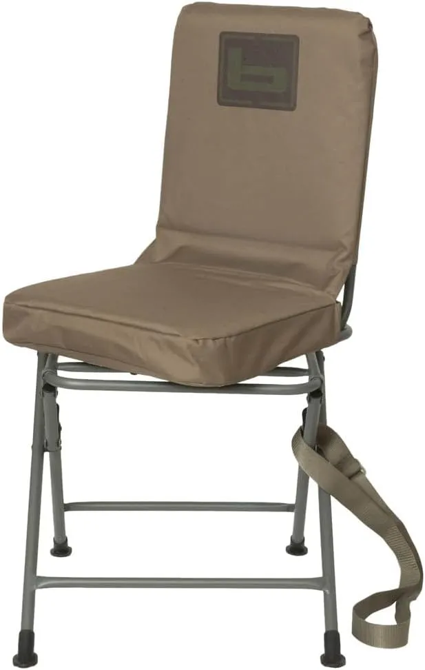 Banded Swivel Blind Chair – 360° Silent Rotation, Adjustable Legs, Padded Seat for Hunting (Marsh Brown, Tall)