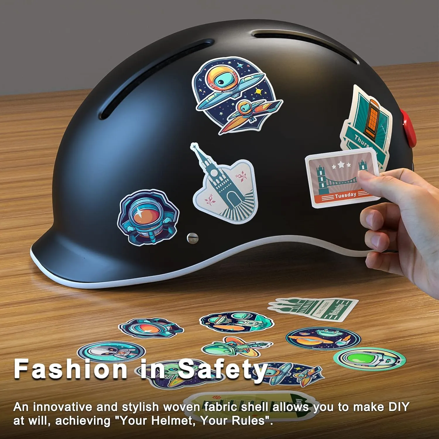 BASE CAMP BC-019 Adult Bike Helmets with Rechargeable Rear Light for Men & Women, Safety Certified Adjustable Urban Stylish Bicycle Helmet for Commuting, Skateboard, Scooter, Ebike