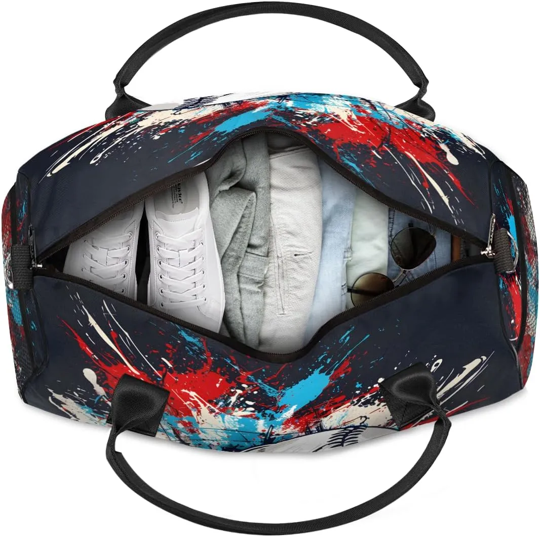 Baseball Travel Duffle Bag for Women Men Foldable Waterproof Weekender Bag Carry on Tote for Overnight Sports Gym Baseball Black