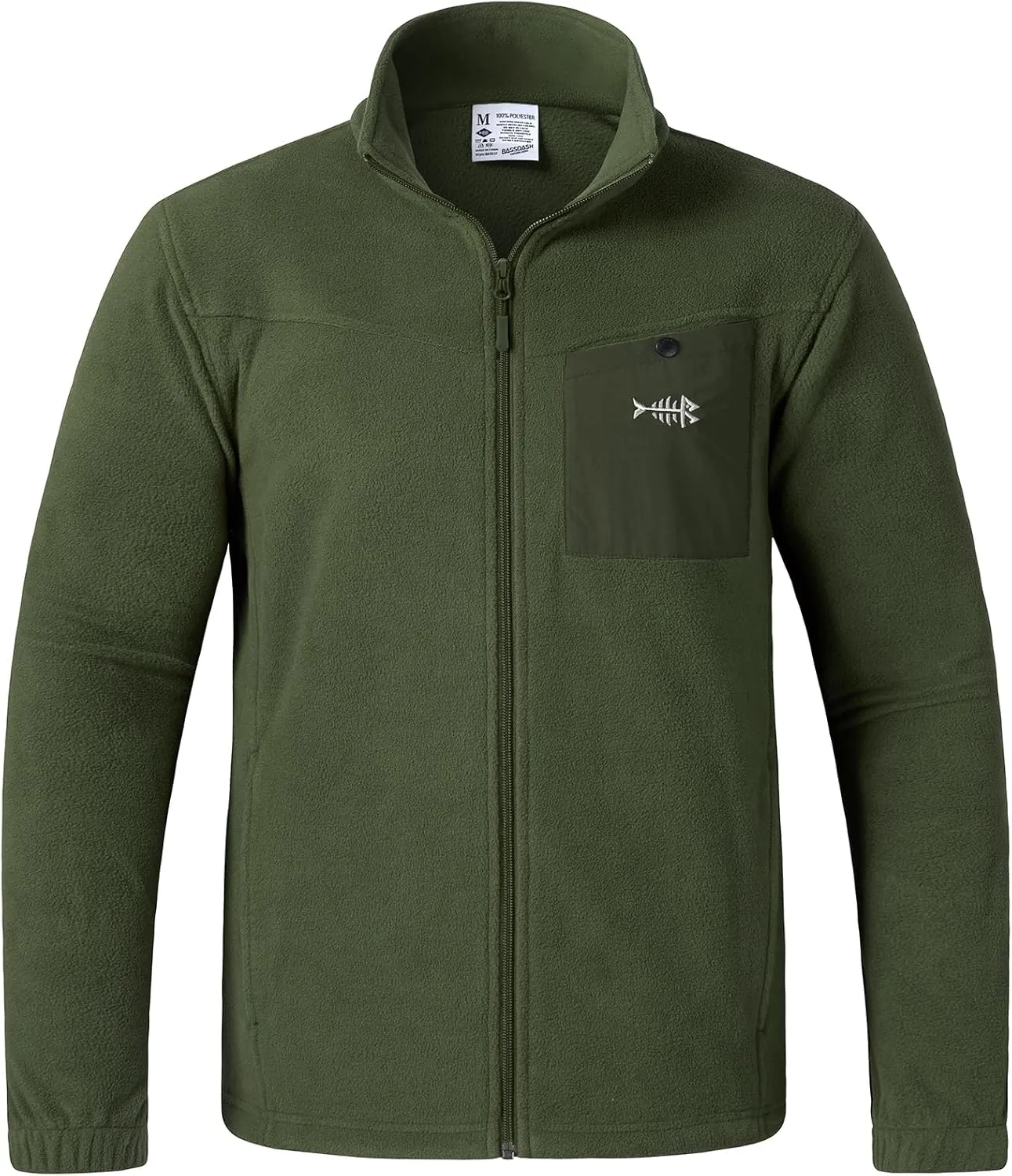 BASSDASH AllDay Men’s Full Zip Fleece Jacket Soft Sweatshirt Breathable Mid-Weight Polar Fleece Winter Coat with Pockets