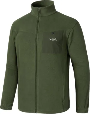 BASSDASH AllDay Men’s Full Zip Fleece Jacket Soft Sweatshirt Breathable Mid-Weight Polar Fleece Winter Coat with Pockets