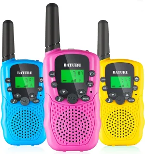 BATURU Walkie Talkies for Kids - 3-Mile Long Range, 22 Channels, Fun Birthday Gift for Boys & Girls Ages 5-10, Outdoor Toys for Camping & Backyard Play